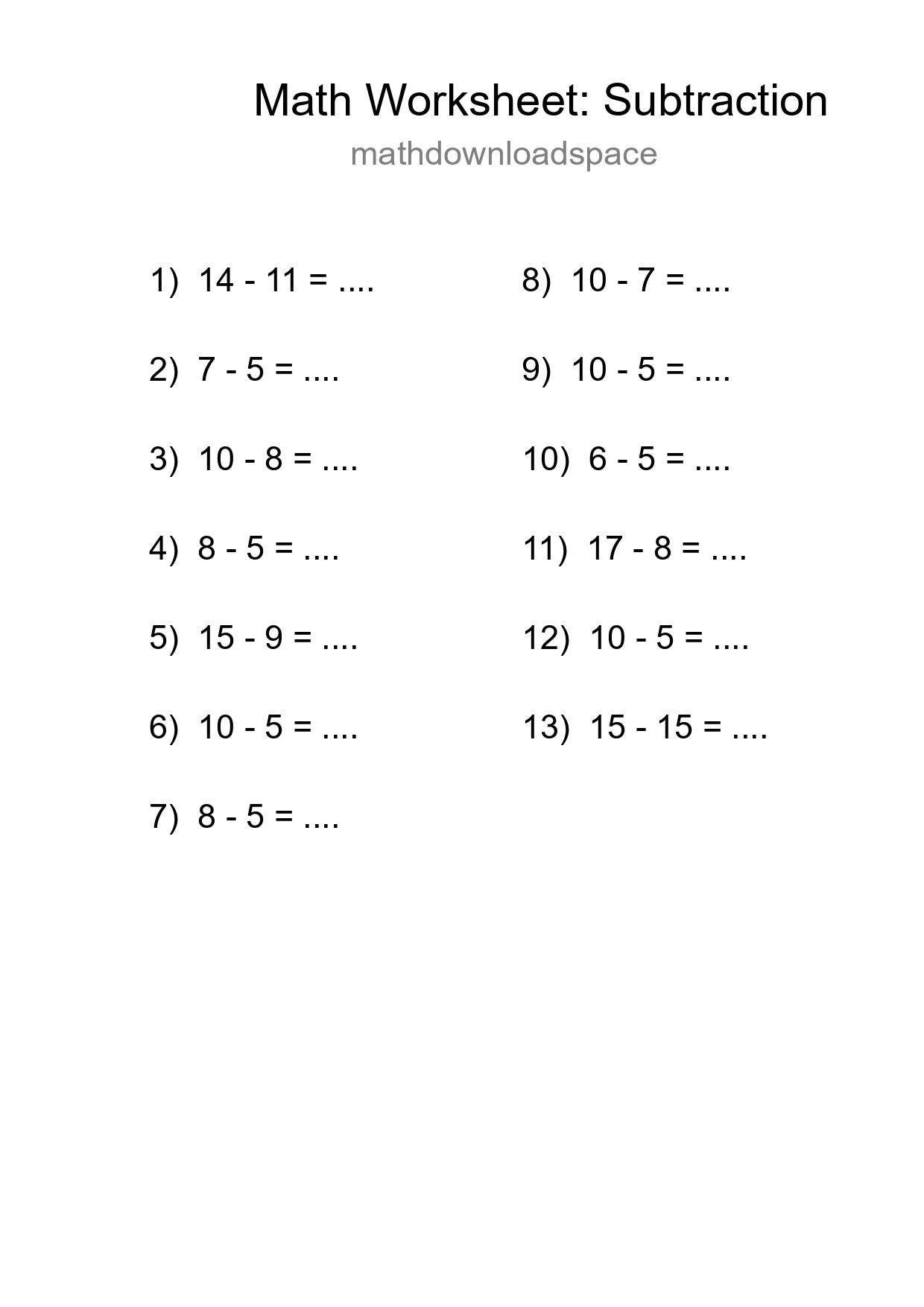 Free 13 Subtraction Math Worksheet For Grade 2 With Answers - Part 162