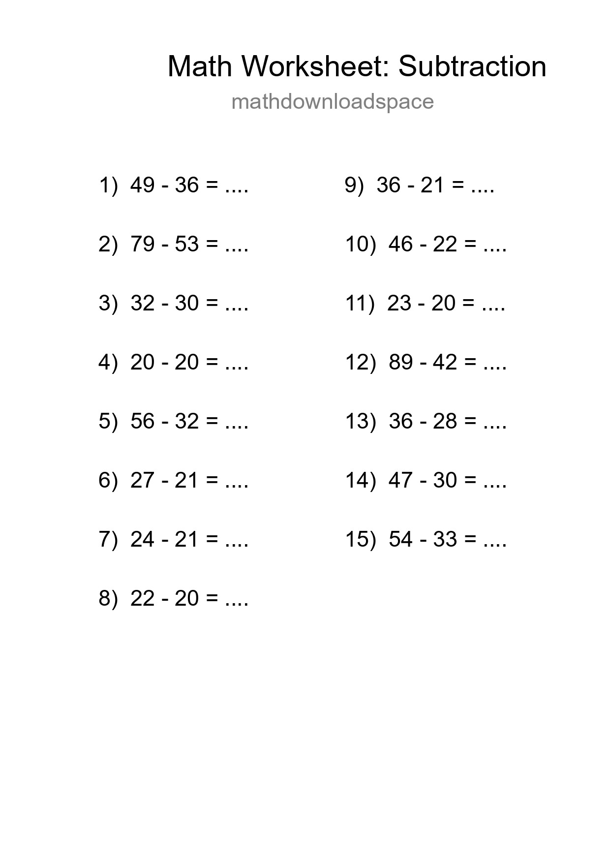 Free 15 Subtraction Math Worksheet For Grade 3 With Answers - Part 41
