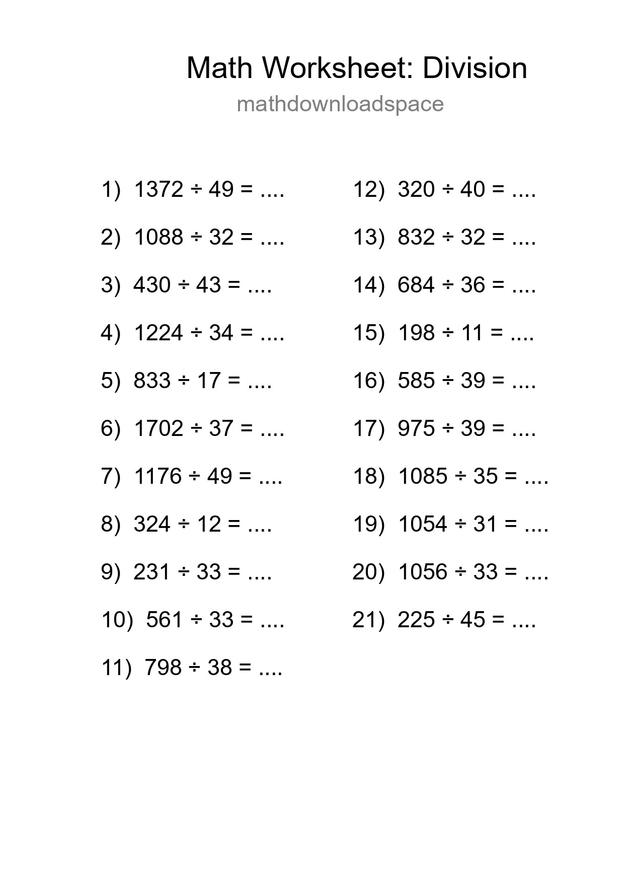 Free 21 Division Math Worksheet For Grade 2 - Part 257