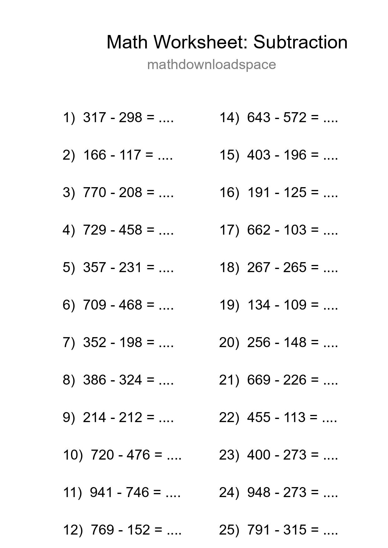 Free 26 Subtraction Math Worksheet For Grade 5 With Answers - Part 96