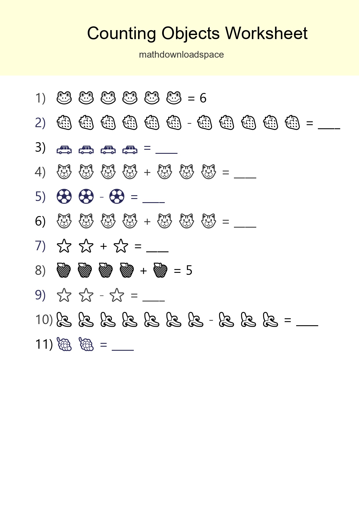 Free Counting Objects Worksheet For Kindergarten - Part 102