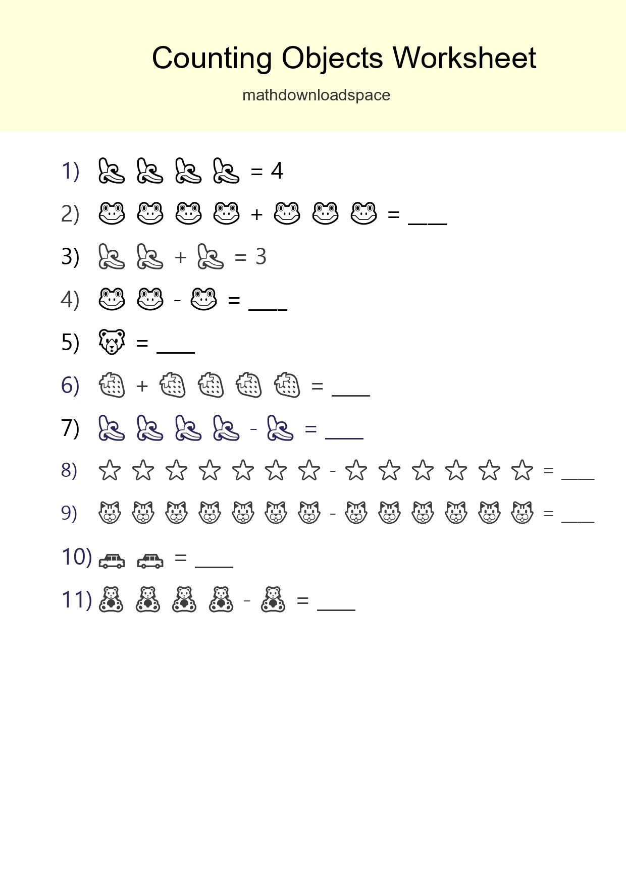 Free Counting Objects Worksheet For Kindergarten - Part 300