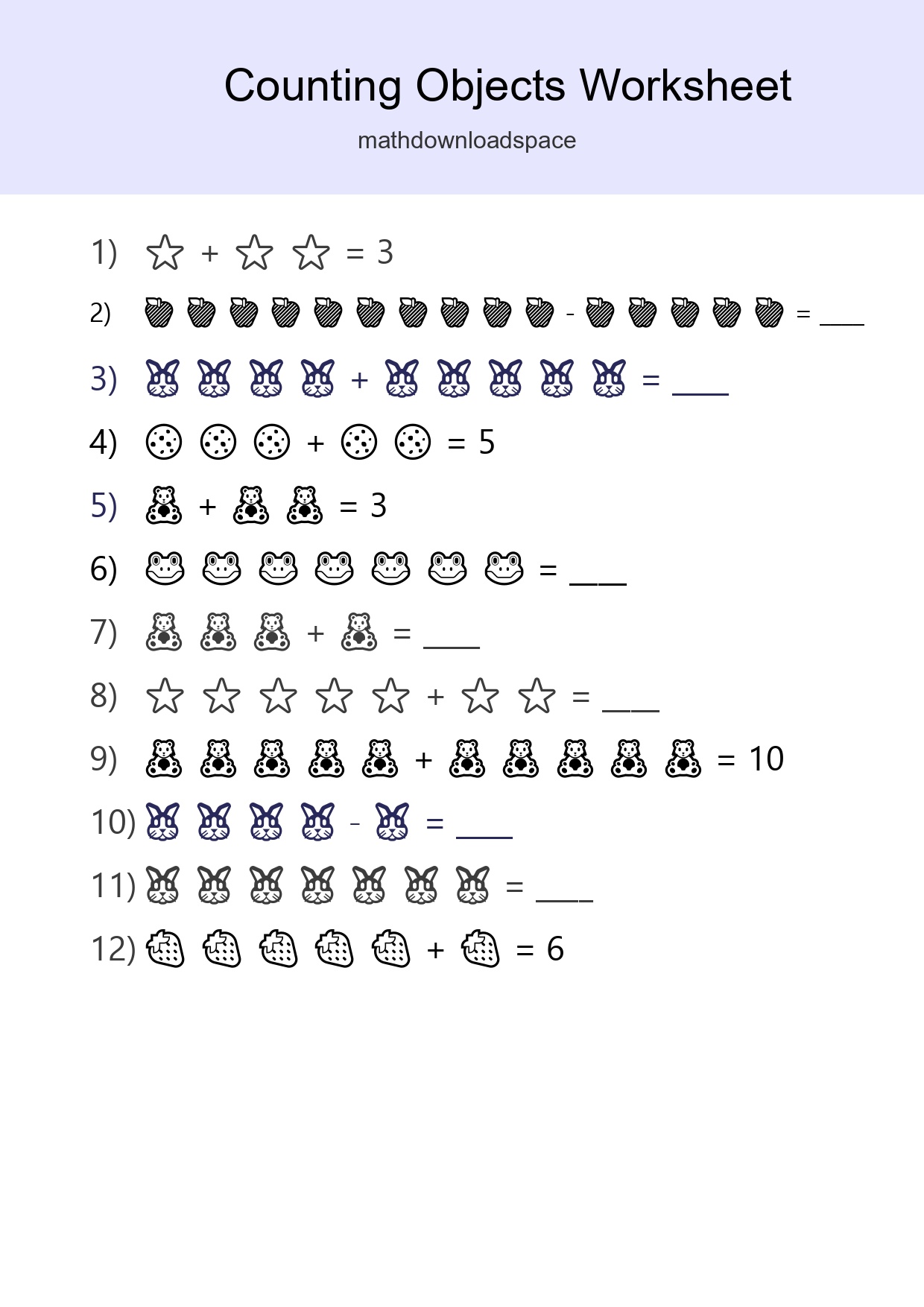 Free Counting Objects Worksheet For Kindergarten - Part 80
