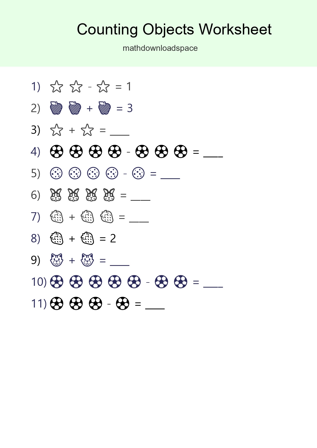 Free Counting Objects Worksheet For Pre-K Printable - Part 69