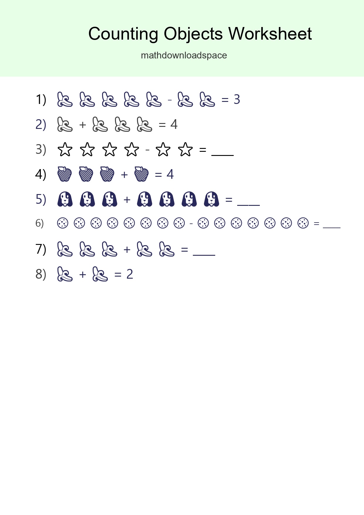 Kindergarten Count The Objects Worksheet - Part 168
