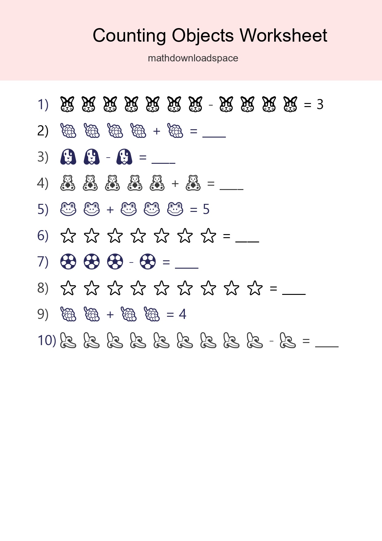 Learn Counting With Pictures Worksheet (Kindergarten) - Part 47
