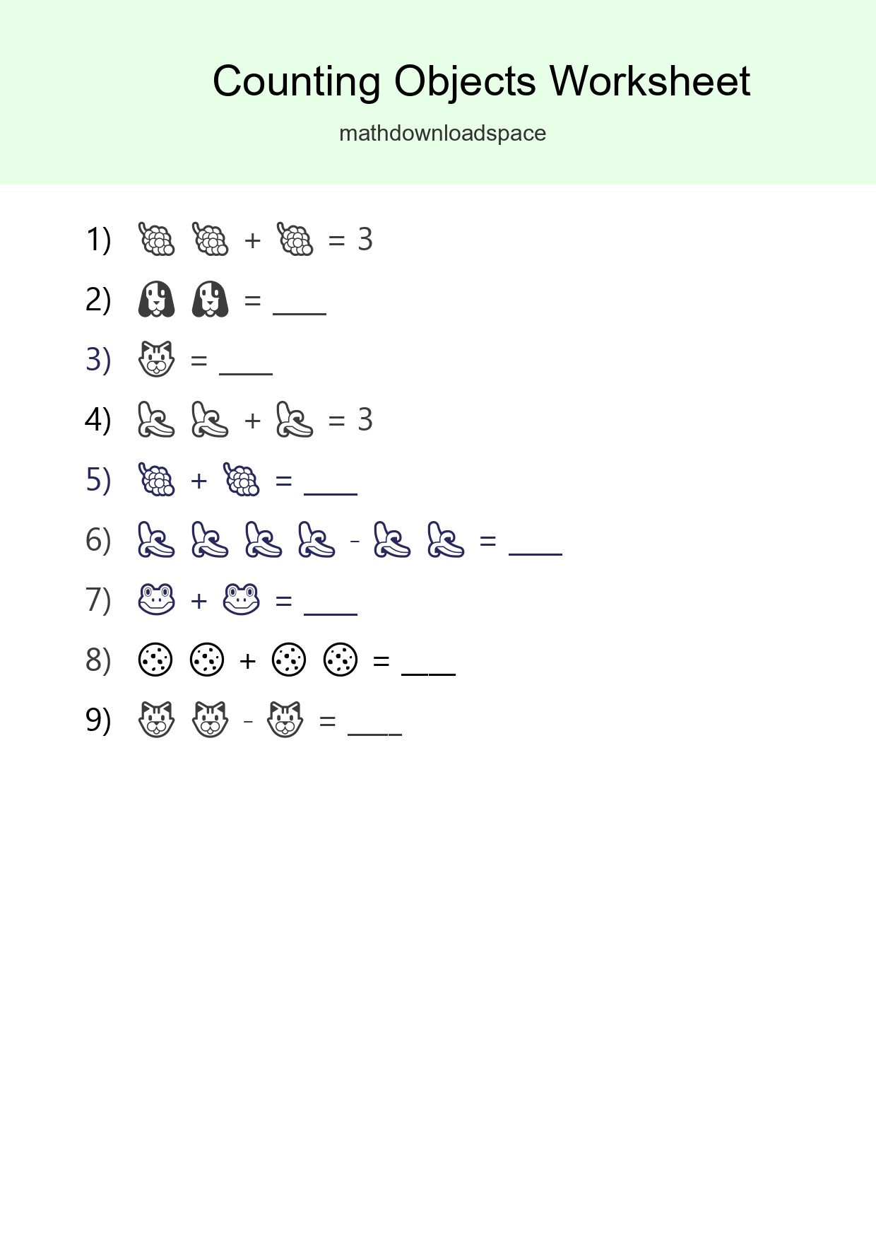 Learn Counting With Pictures Worksheet (Pre-K) - Part 179
