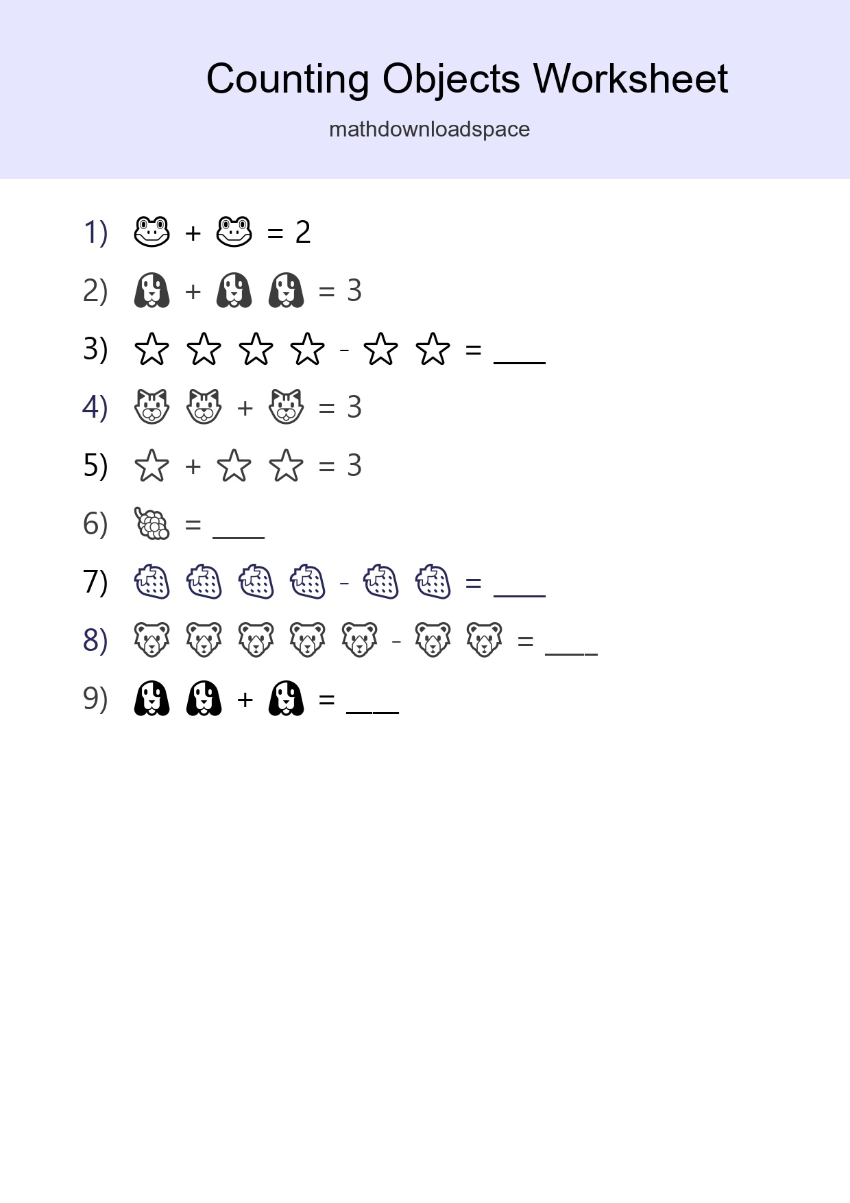 Learn Counting With Pictures Worksheet (Pre-K) - Part 190