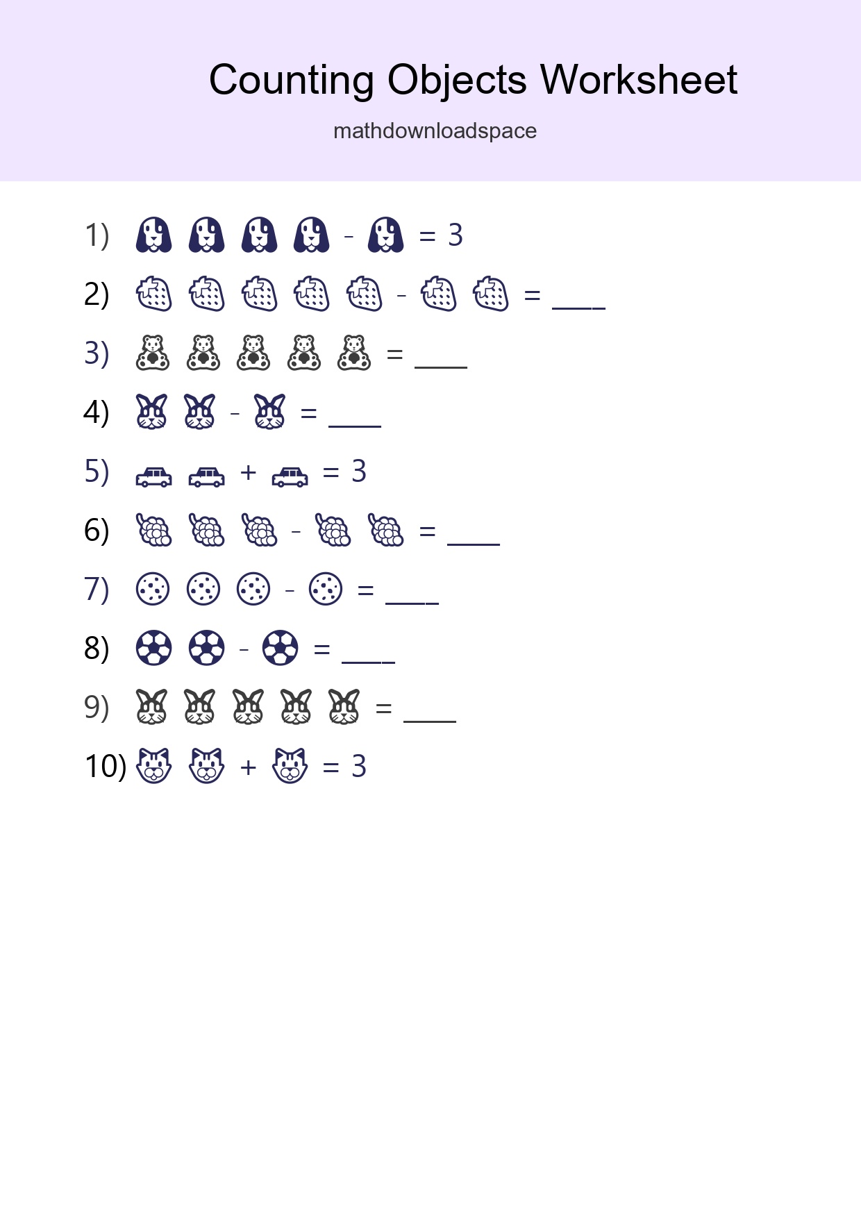 Learn Counting With Pictures Worksheet (Pre-K) - Part 289