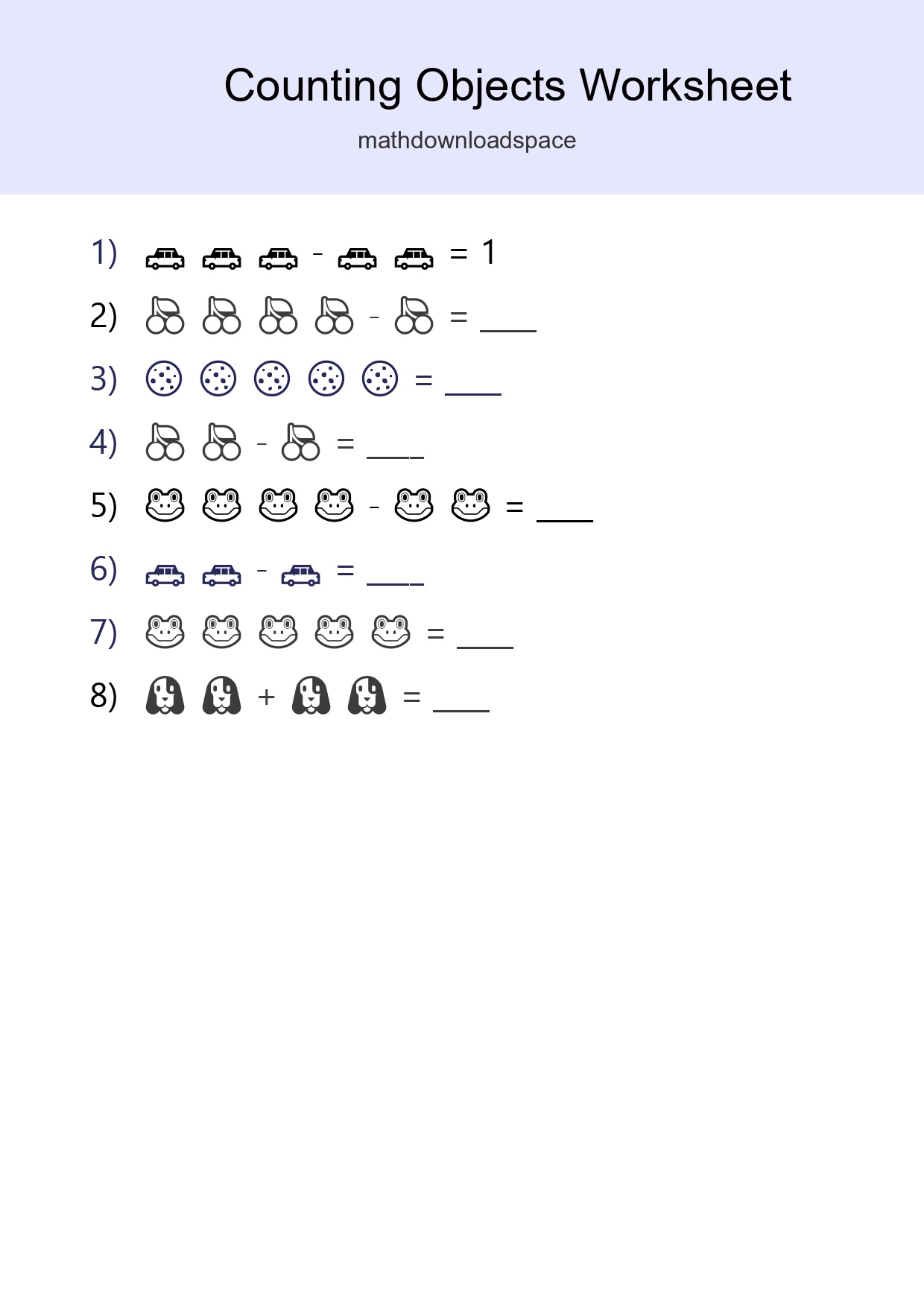 Pre-K Count The Objects Worksheet - Part 113