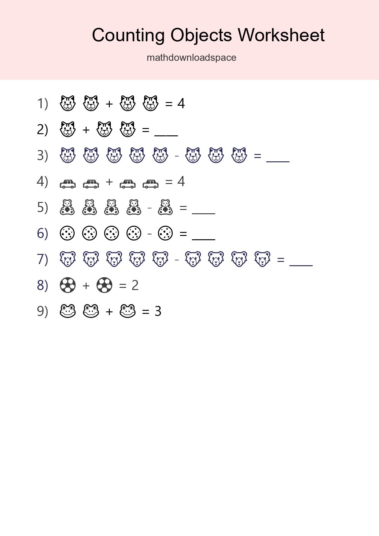 Pre-K Count The Objects Worksheet - Part 14