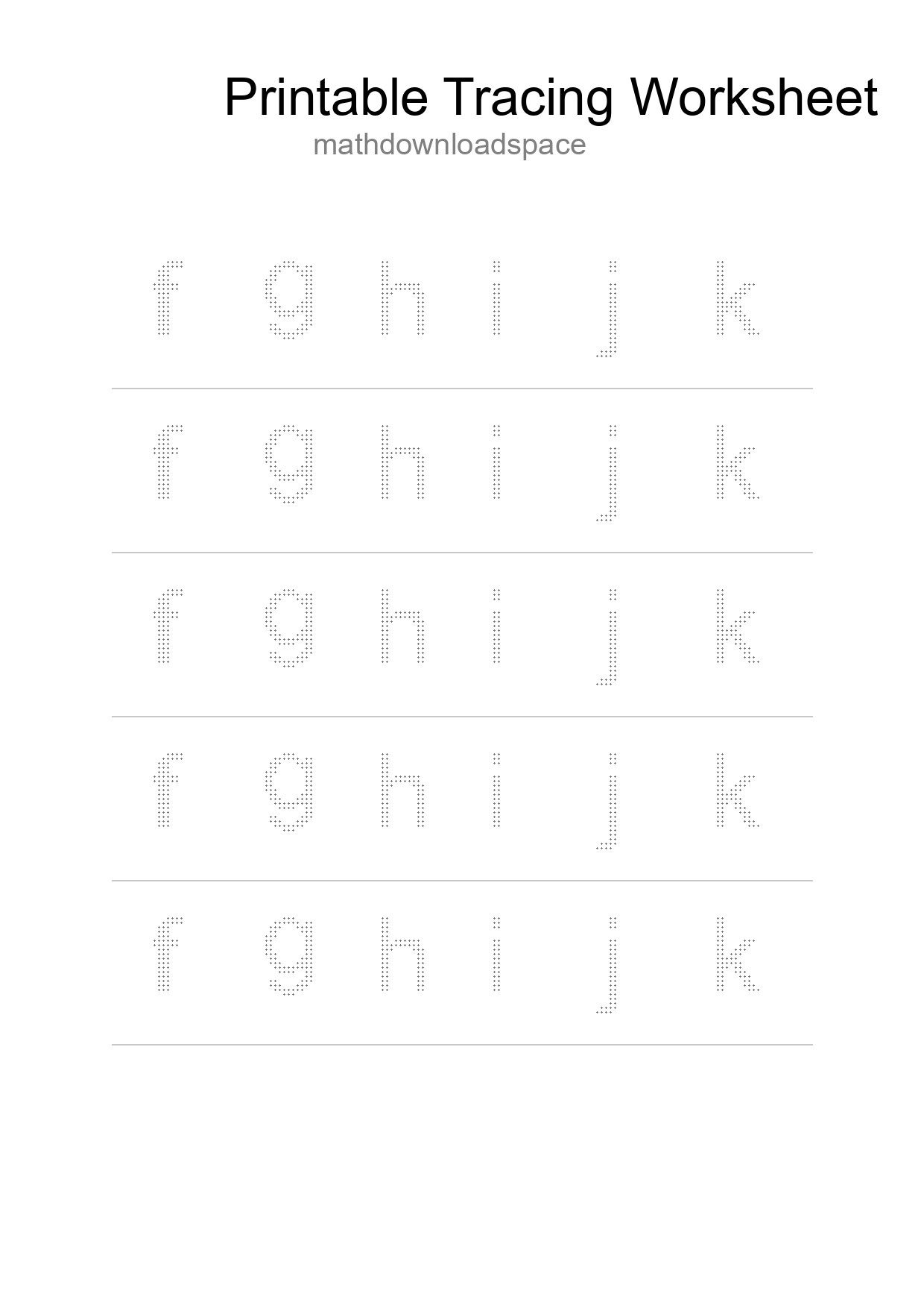 Printable Tracing Worksheet For Kids - Part 274