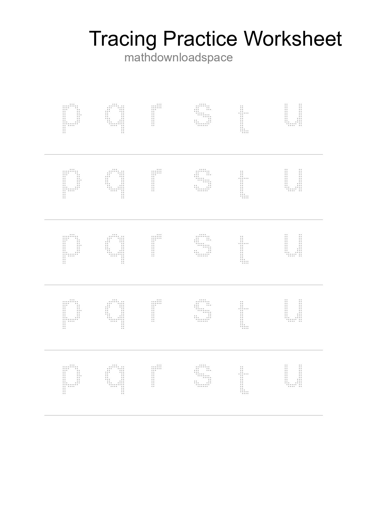 Printable Tracing Worksheet For Kids - Part 296